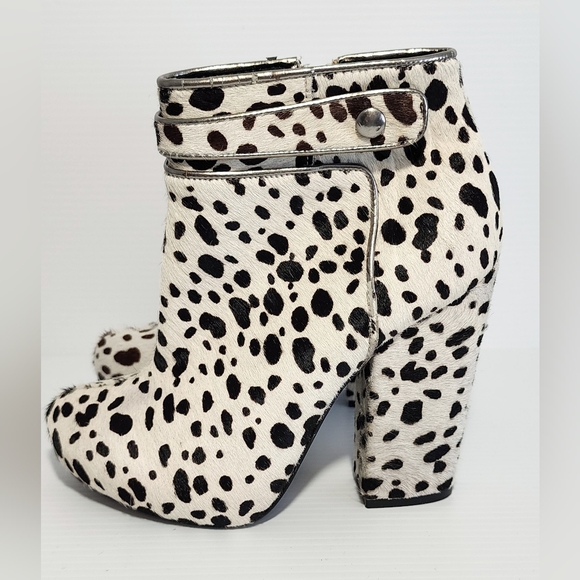 TOP SHOP UNIQUE Vintage Women Ankle Boots Size 7 Natural Material Zip Leather - Picture 3 of 12